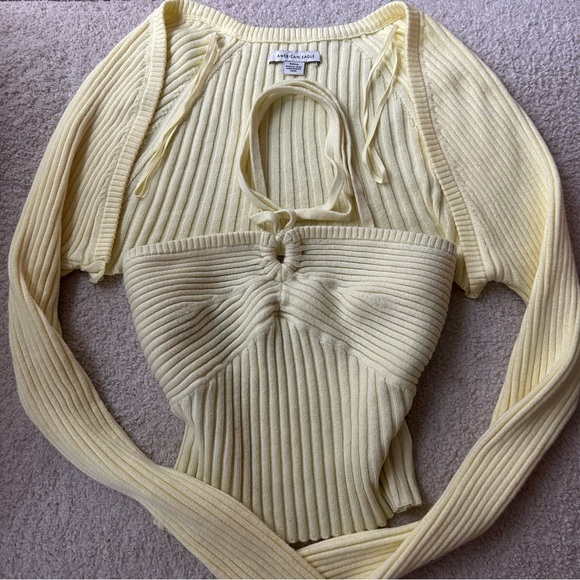 American Eagle One-Piece Halter Tank + Shrug Set. - Picture 3 of 4